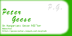 peter gecse business card